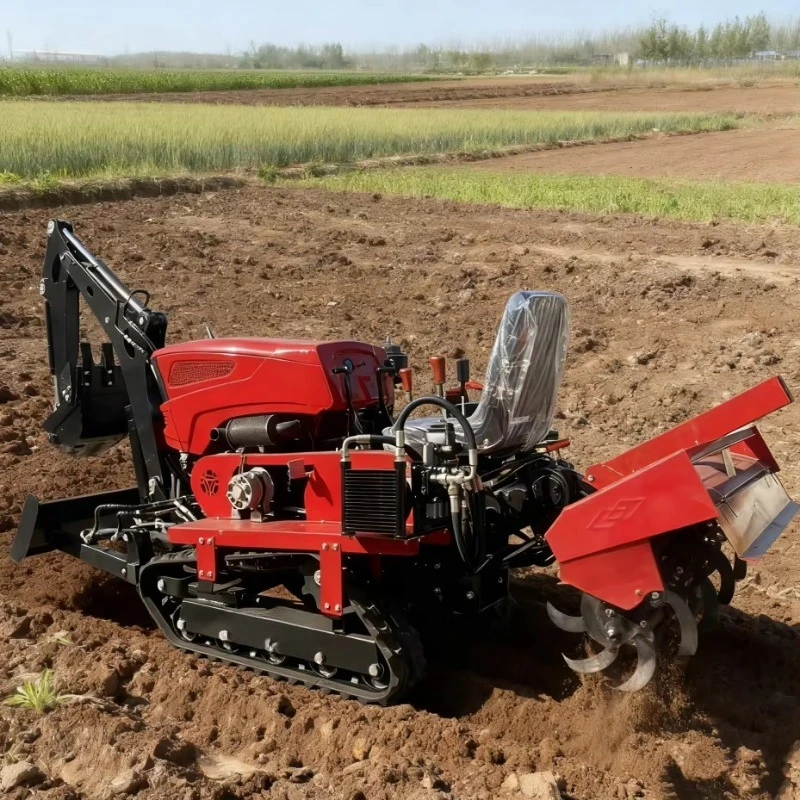 Multifunctional Driving Small Micro Tiller Riding Ditching and Ridging Machine Sowing and Weeding Rotary Tiller