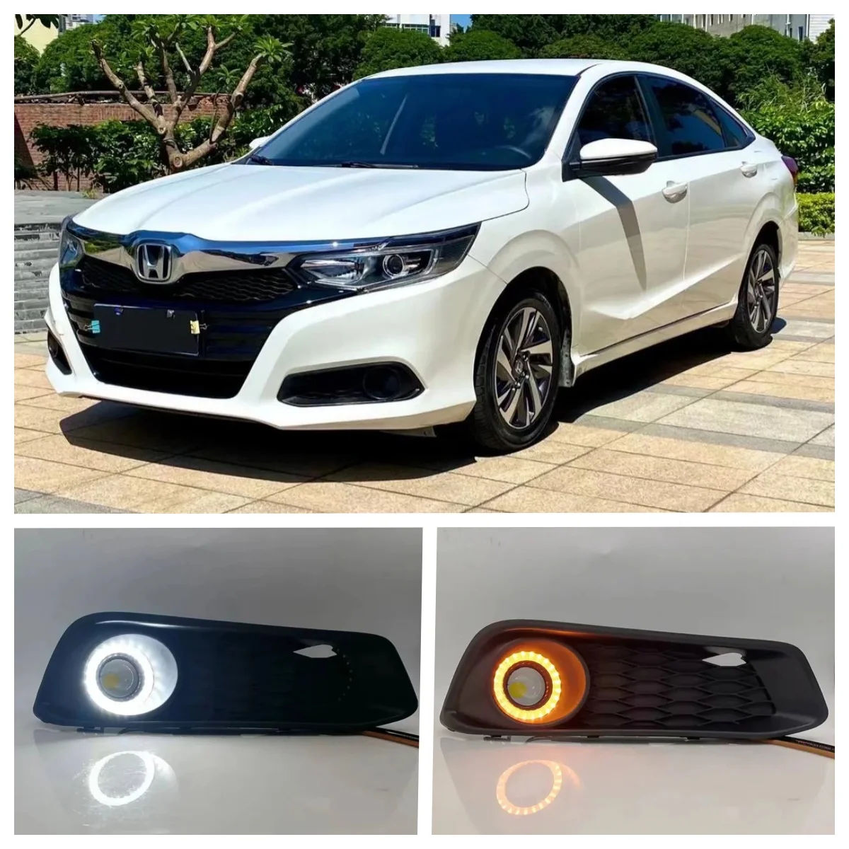 

LED Fog Lights Assembly For Honda CRIDER 2019 2020 2011 Dual Color Angel Eye Daytime Running Lights Fog Lamp Accessories Kits