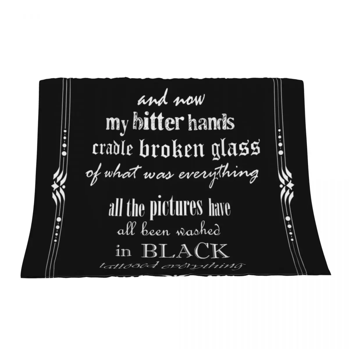 

Black lyrics Throw Blanket Designers blankets ands Bed bed plaid Blankets
