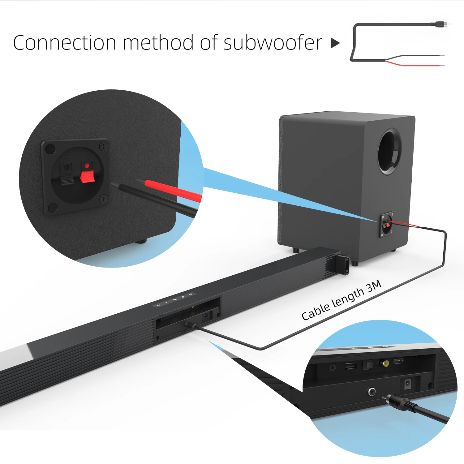 84W TV Sound Bar with Subwoofe - Home Bar And Theater 评论和价格