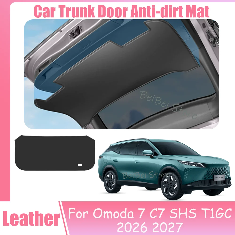 オモダ7-c7-shs-t1gc-2026-2027用車用トランクドアマット-レザー製防汚マット-防傷インテリア保護カバー-アクセサリー