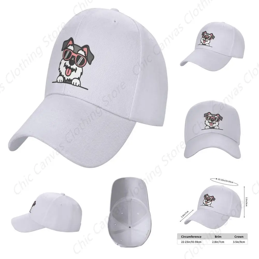 

Duck Cap Sunglasses Schnauzer Print Fashionable Adjustable Baseball Cap Dad Truck Cap Black Gift