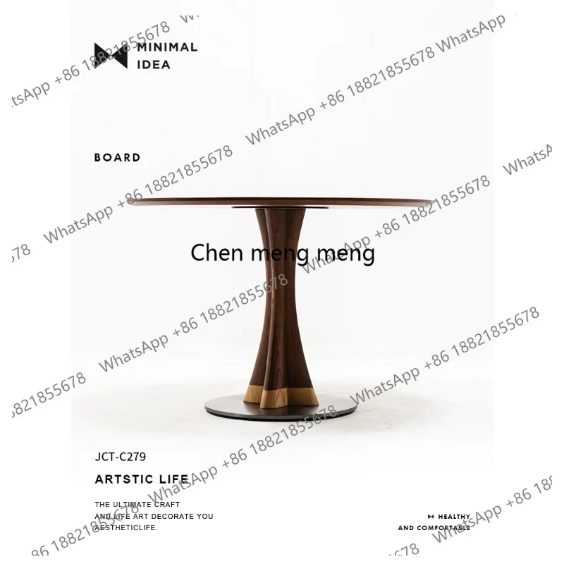 

Dining table retro solid wood simple dining table Nordic round table household medieval small apartment