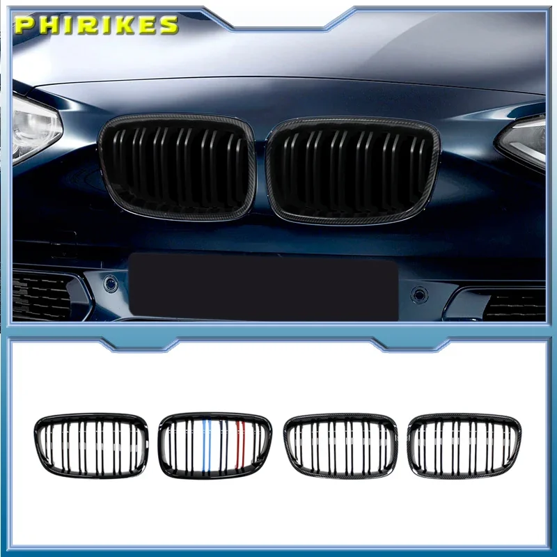 

Car Front Bumper Kidney Grille Racing Grills For BMW 1 Series F20 F21 11-14 Replacement Double Slat Gloss Black Grilles