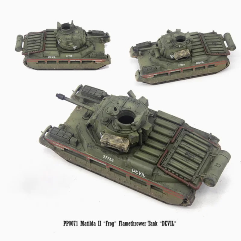 

PP0071 1/72 Scale Matilda 2 Flamethrower Tank DEVIL Simulation Tracked Tank Plastic Model Static Display Collectible Gift Toy