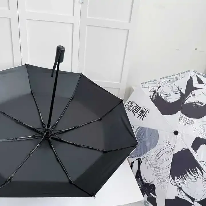 Anime Game Jujutsu Kaisen Geto Suguru Cosplay Rain Fold Dual Purpose Folding Sun Umbrella Xmas Gift Portable Parasol Windproof