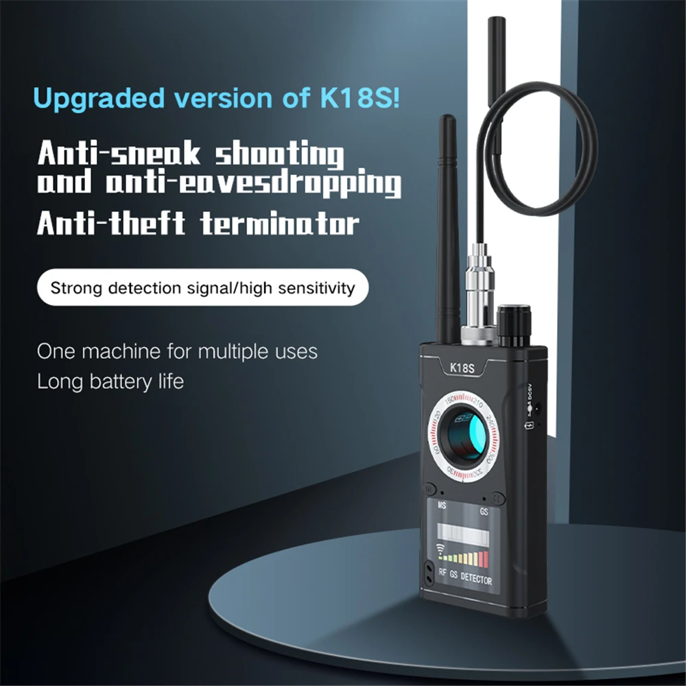 K18S Reverse Camera Detector GSM Audio Error Finder GPS Signal RF Tracker Detect Scanner Upgrade