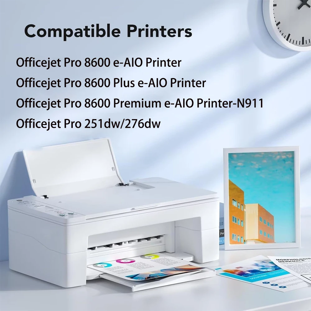 950XL 951XL Ink Cartridge for HP Officejet Pro Full Capacity Dye Ink Compatible with 8100 8600 8610 Series 251dw 276dw