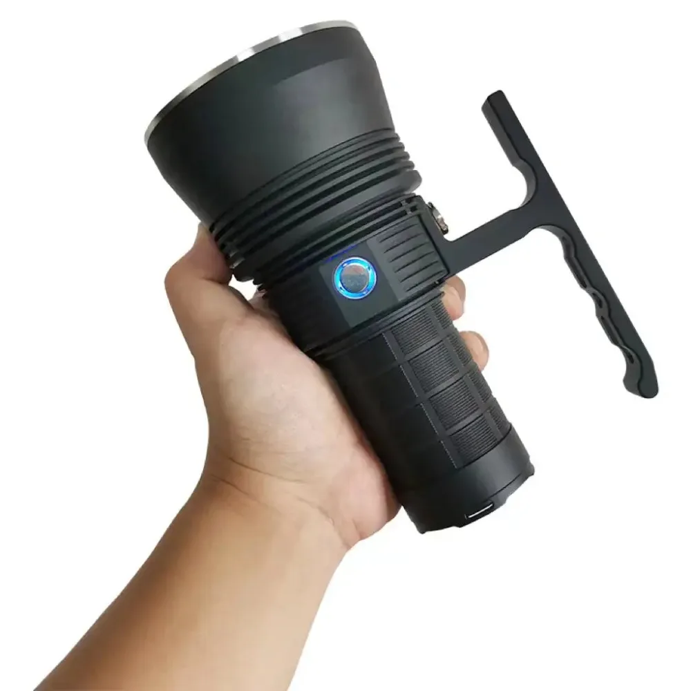 HaikeLite HT90 20000LM Flashlight 4×G90 LED 1600m Long Throw USB-C Rechargeable Handheld Searchlight Support 21700 Battery