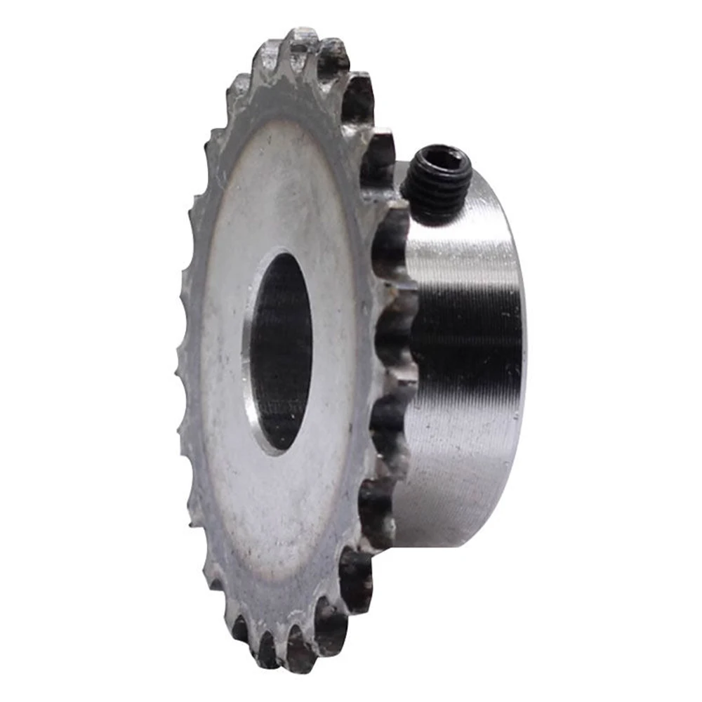 1pc 04C Precision 2-point 6.35mm Pitch Carbon Steel Roller Chain Sprocket Wheel10/11/12/13/14 Teeth With M5 Set Screw