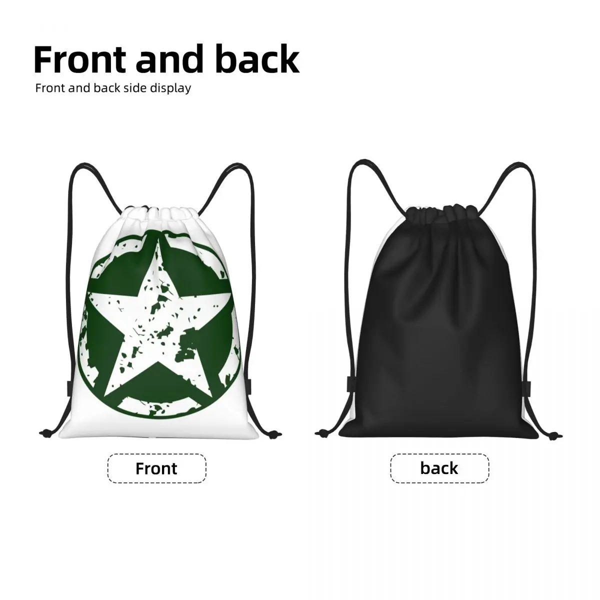 Military Tactical Army Star Drawstring Backpack Women Men Sport Gym Sackpack Foldable Shopping Bag Sack