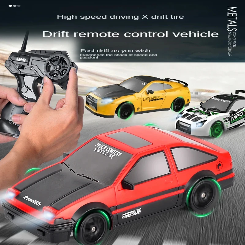 RC CAR Toys 2.4G 4WD Remote Control Drift Cars with LED Lights Children Gift