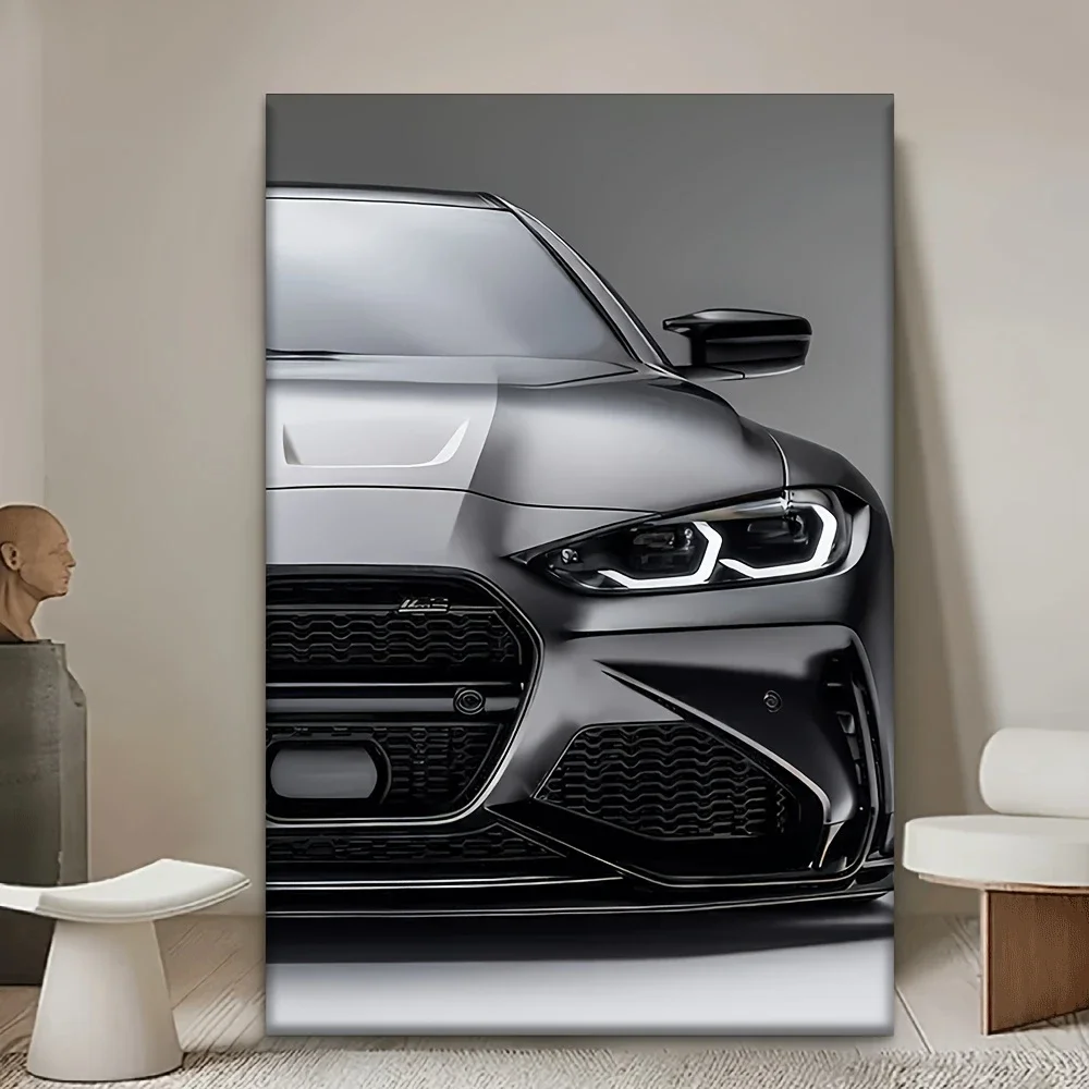 Black Car Art Poster, Modern Art Wall Decor, Ideal Gift For Bedroom, Living Room And Hallway, Car Lover, Room Decor,No Frame