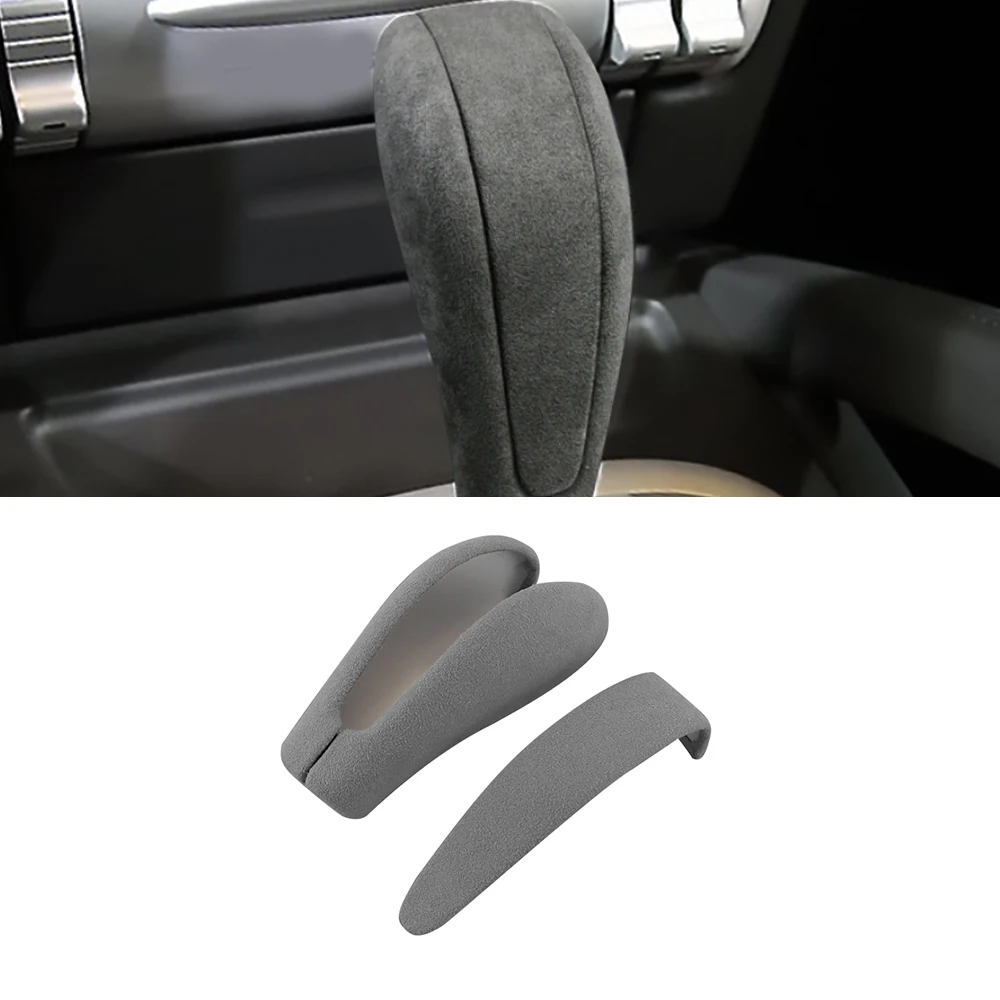 Car Accessories Genuine Leather Cow Suede Gear Shift Knob CoverFor Porsche Cayenne 2004-2009  Protector Case Frame Decoration