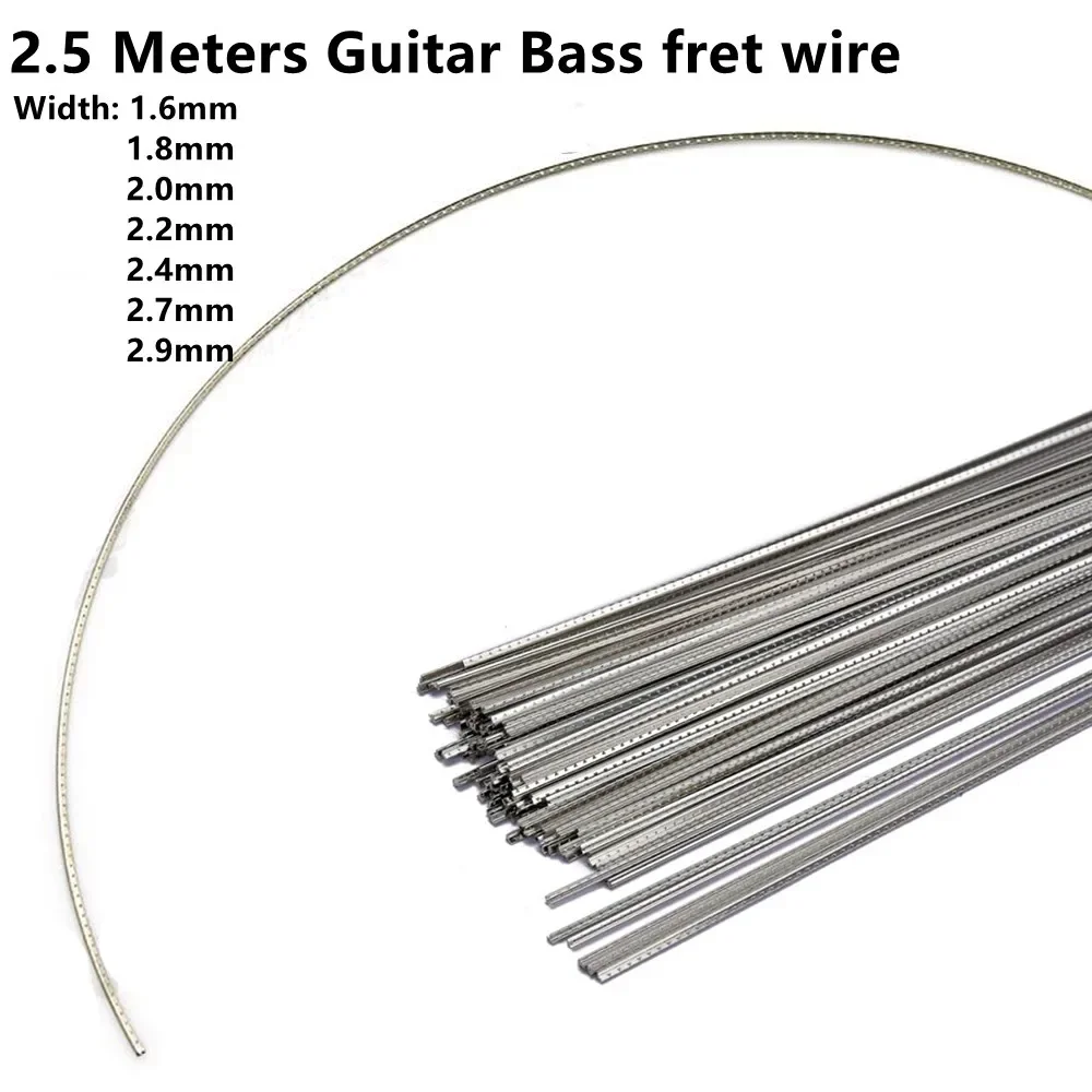 1×2.5 Meter Cupronickel Electric Bass Guitar Fret Wire Copper- Nickel Alloy 8FT Bass Guitar Fingerboard Fret Wire 1.6MM~2.9MM