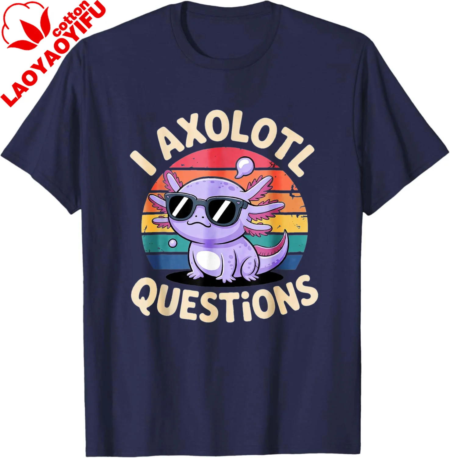 Funny Axolotl Design for Men Women Kids Axolotl Lovers T-Shirt Breathable and Comfortable Cotton Vintage Clothes