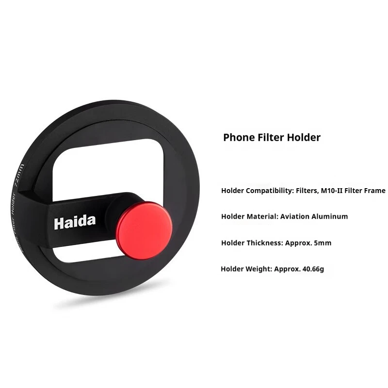 Haida Universal Phone Filter Holder Clip Phone Filter Holder (Compatible with 72mm Round Filters)