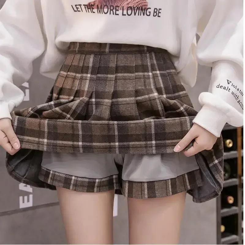 Autumn/winter skirt female hairy 100 pleated skirt college high-waisted fashion big size a-word  beautiful skirt