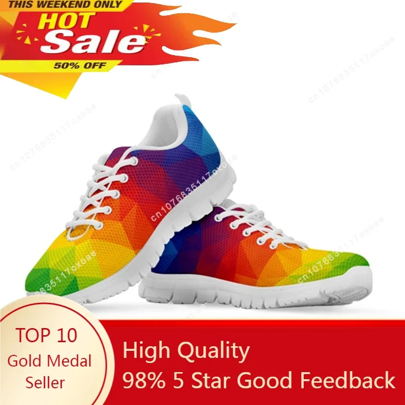 

Doginthehole Men's Sneakers Fashion Streetwear Shoes for Men Rainbow Flag Pride Pattern Flats Shoes Comfortable Sports Shoes