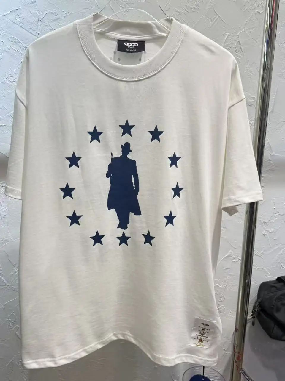 

Футболка Goodbrand Star Print с коротким рукавом, легкая, роскошная, модная, весенне-летняя, универсальная, трендовая, хлопковая, повседневная одежда