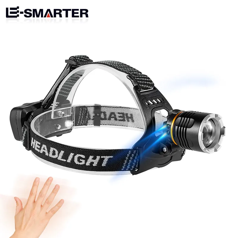 Linterna Frontal Recargable Zoom XHP50 LED, Impermeable, para Pesca, Búsqueda, Camping
