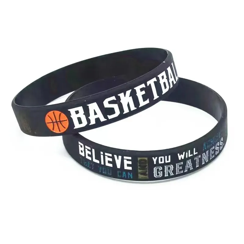 1Pcs/3Pcs Basketball Inspirational Silicone Wristband Believe Winners Victory Elastic Sports Rubber Bracelet For Women Men Gift