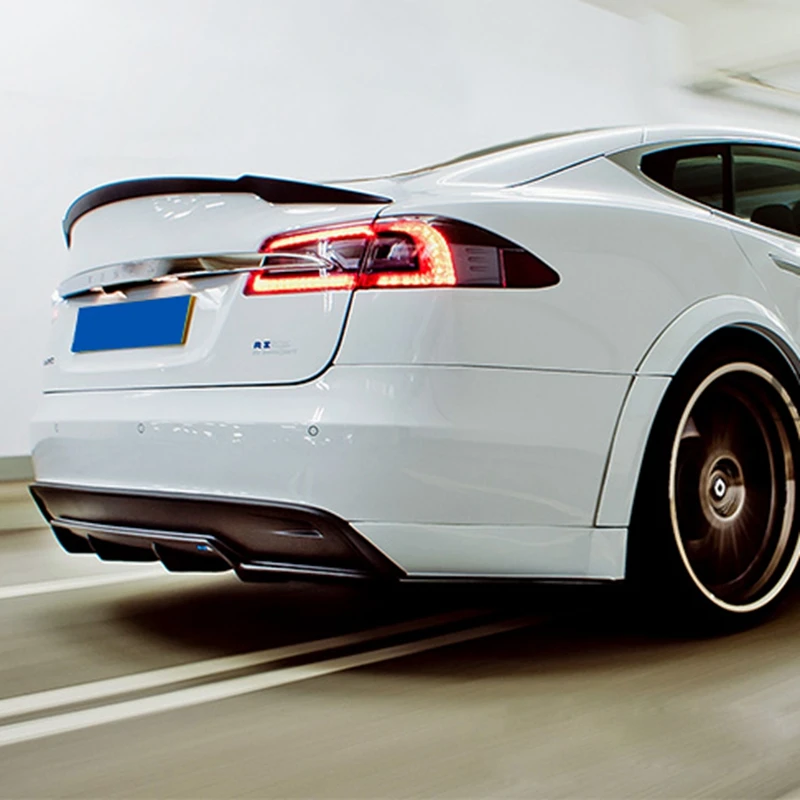 Tesla Model S 2015-2017 리어 윙 스포일러, 트렁크 부츠 윙 스포일러 탄소 섬유 3M 페이스트 썸네일 7