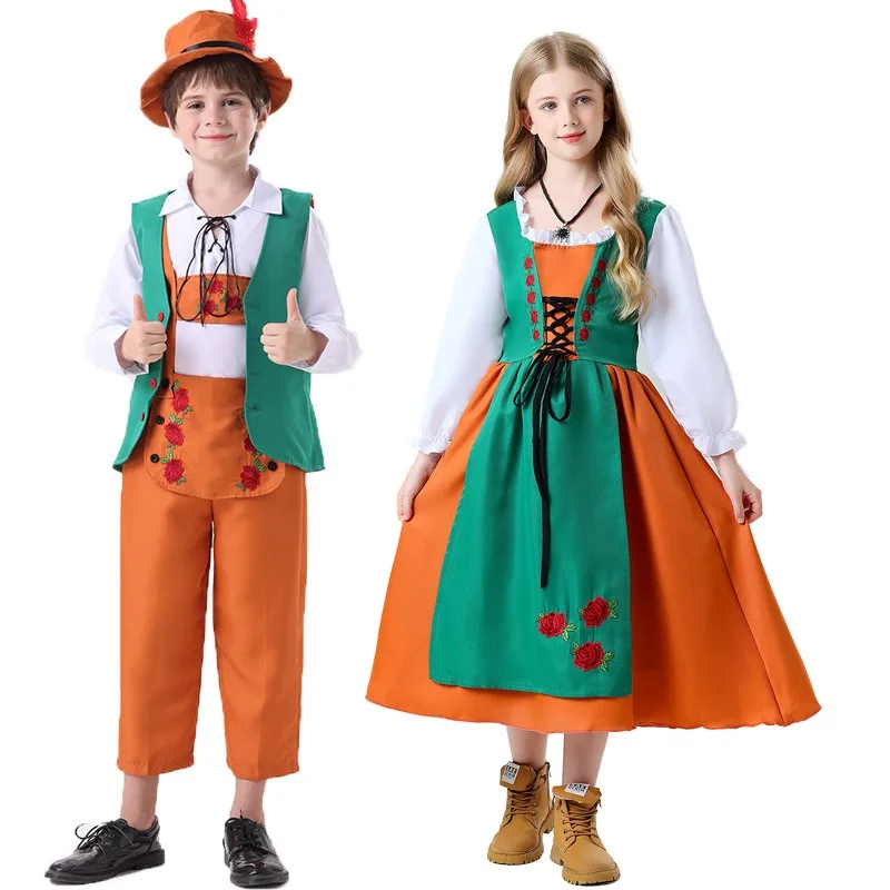 

Long Sleeve German Beer Festival Clothing Kids Unisex Oktoberfest Party Traditional Costume