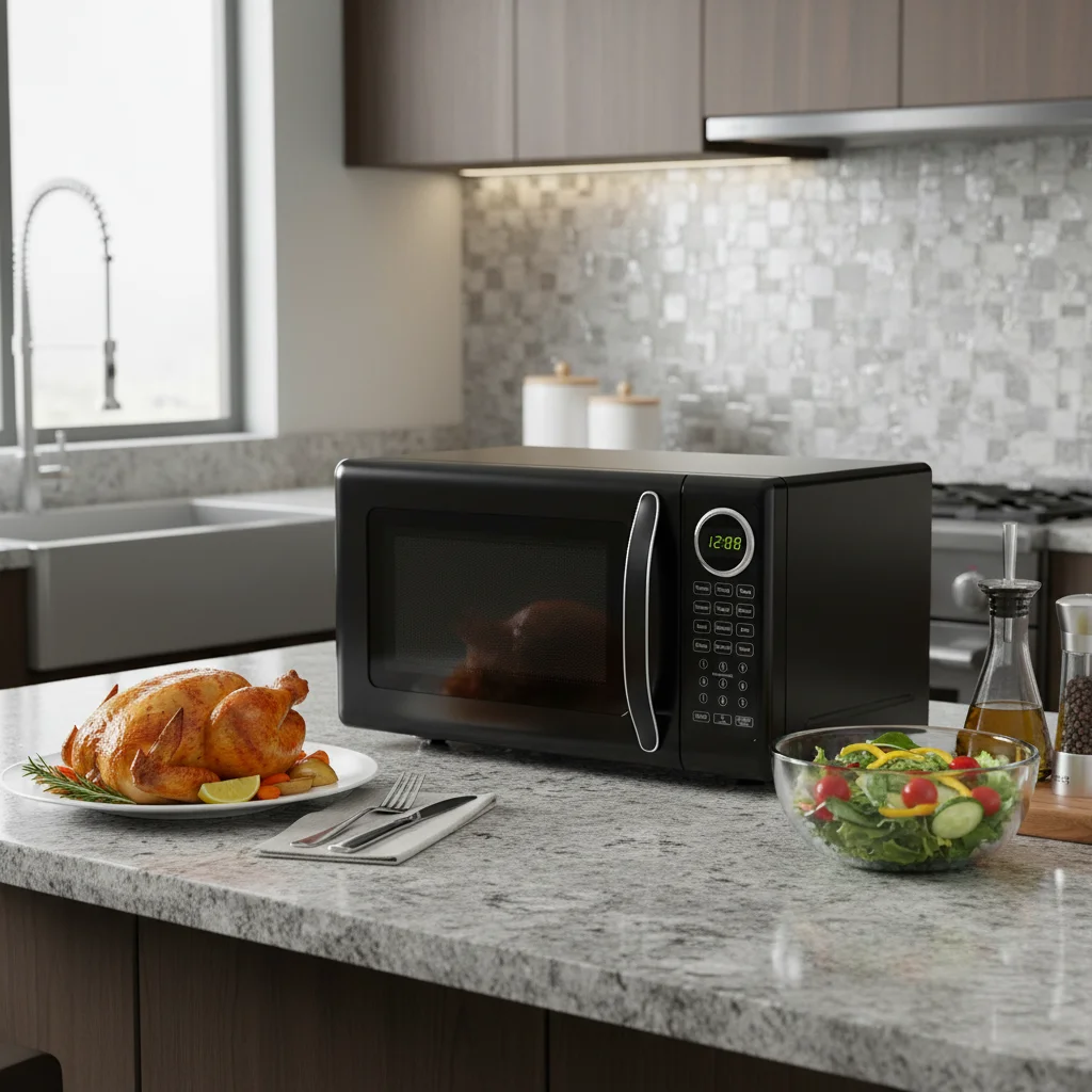 23L Black Stainless Steel Countertop Microwave Oven Grill Digital Display Electric Hotel Kitchen Appliances Table Use