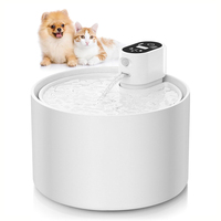 2.3L Automatic Ceramic Cat Water Fountain Wireless Pet Water Dispenser with Temperature & Water Level Display Pets Drinker Bowl