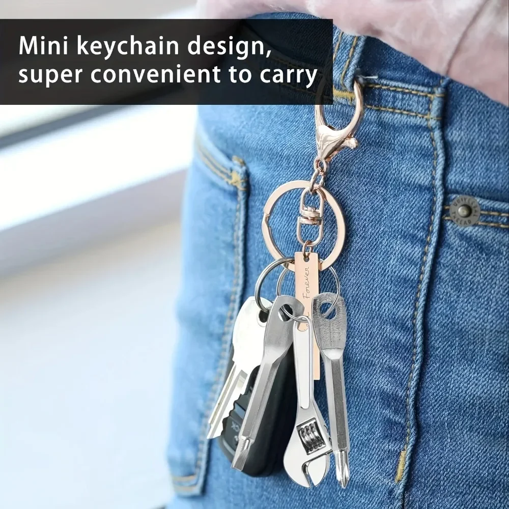 3-Piece mini Portable Screwdriver Set, Multifunctional mini Wrench Keychain - Suitable for Bicycle and Motorcycle Repair Tools view 5