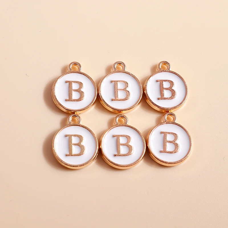 10pcs Cute Mini White Alphabet 26 Letters Charms Pendants for DIY Name Jewelry Necklace Bracelet Earrings Happy Birthday Gifts