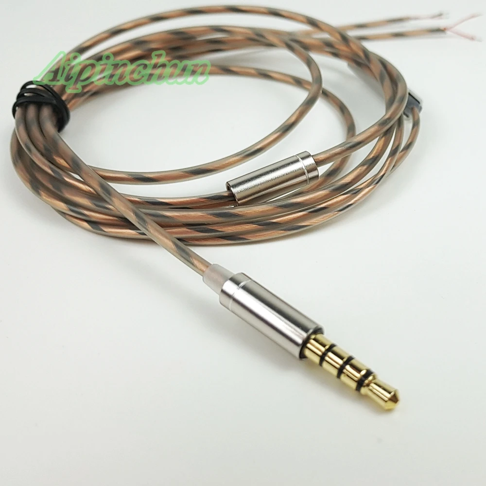 DIY TPE Earphone Cable with Mic Controller Repair Shielded OFC Wire for Headphone 3.5mm Line Type Jack Plug