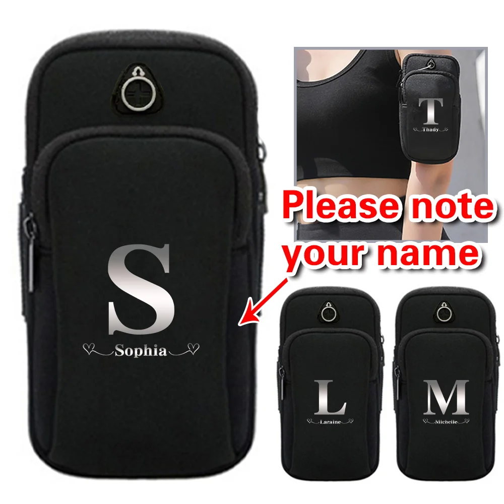 

Персонализированная сумка для бега с индивидуальным именем, сумки для телефона, дышащие спортивные аксессуары, прочная сумка для хранения большой емкости