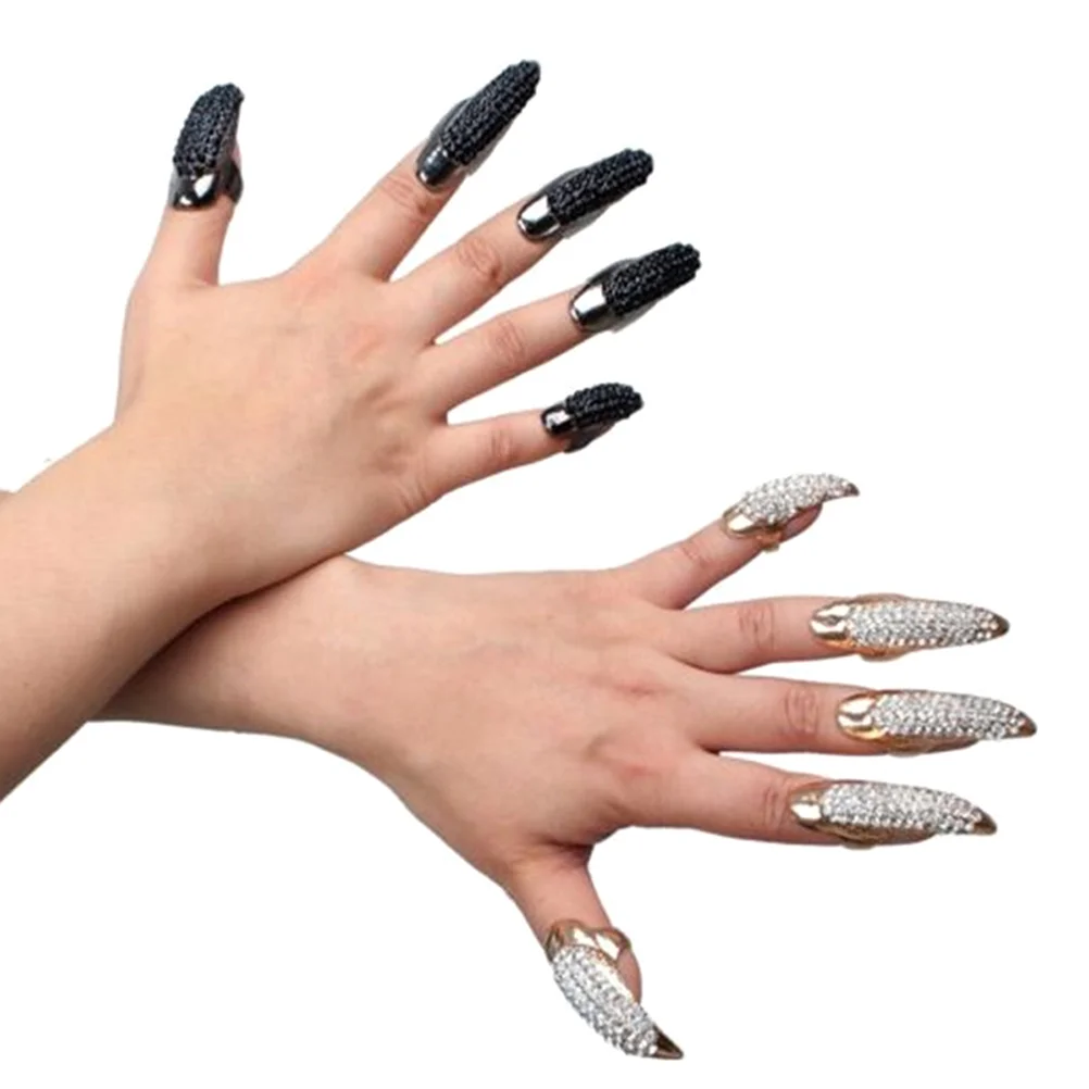 10 Pcs False Nail Claw Rings Gothic Finger European Fashion Claws Paw Punk Style