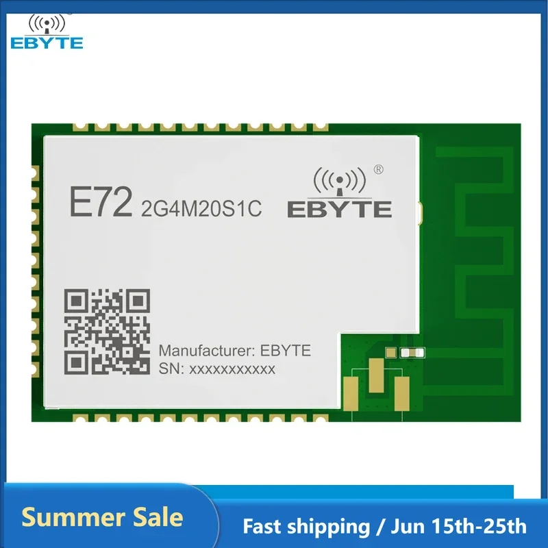 

CC2674P10 Zigbee Wireless Module 2.4GHz BLE SoC Module 20dBm EBYTE E72-2G4M20S1C PCB Antenna Small Size Support Multi Protocol