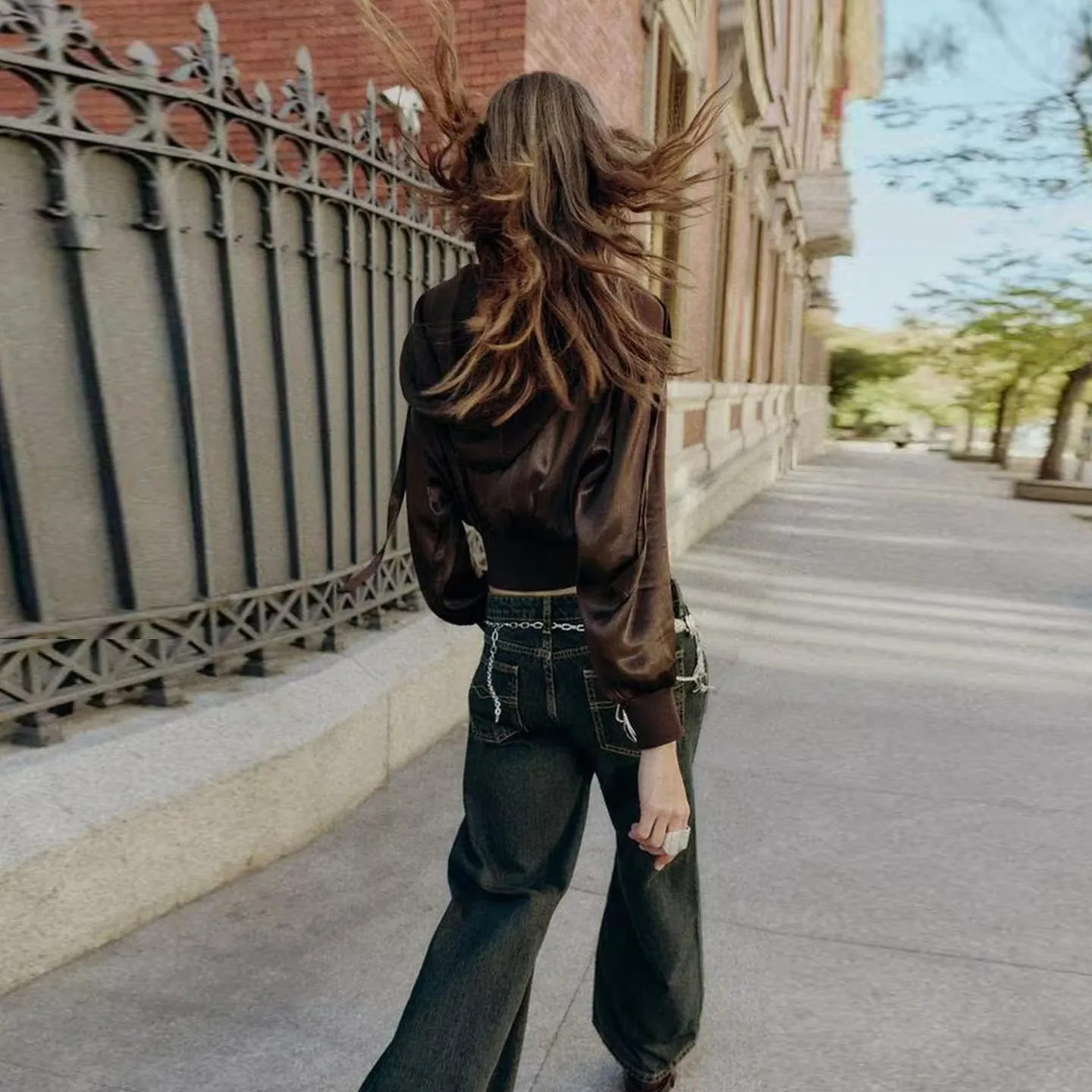 Z Mujer Faionable Con Capucha Patchwork Jaet 2025 Nuevo Sle Personali ort Abrigo Largo Cierre de Cremallera Sve