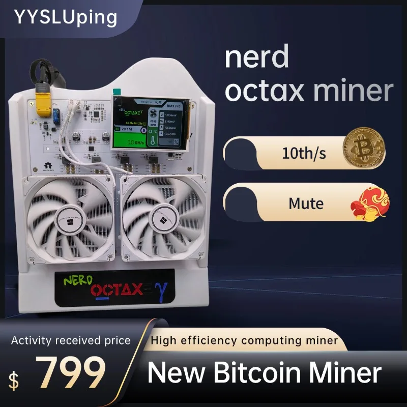 

2025 New Bitaxe Nerd OCTAXE air cooling 10th/s Computing Power Bitcoin Miner White