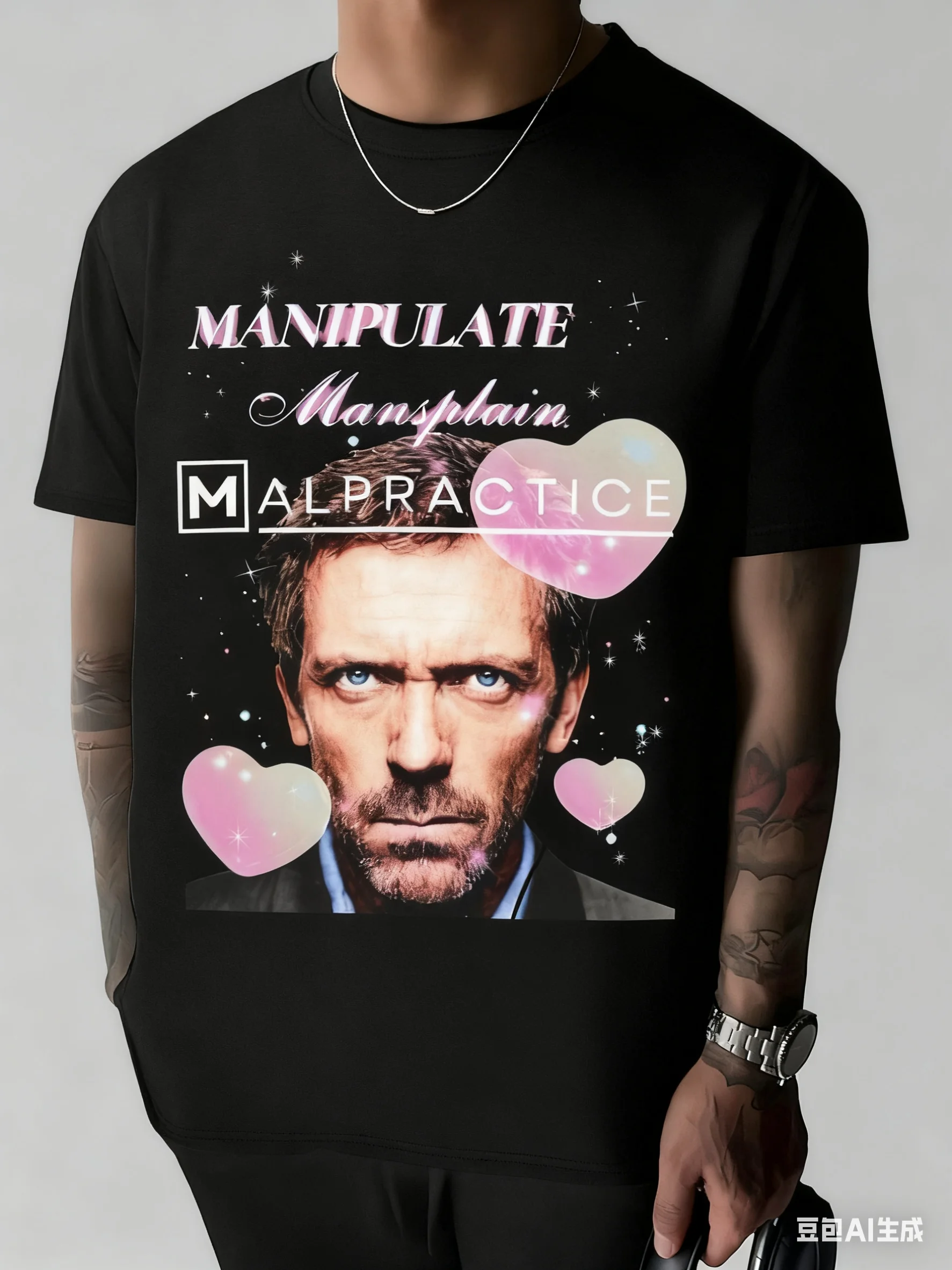 

Manipulate Mansplain Malpractice House MD Dr Gregory House T-Shirt Summer Fashion T Shirts Men's Clothing Short Sleeves Tops