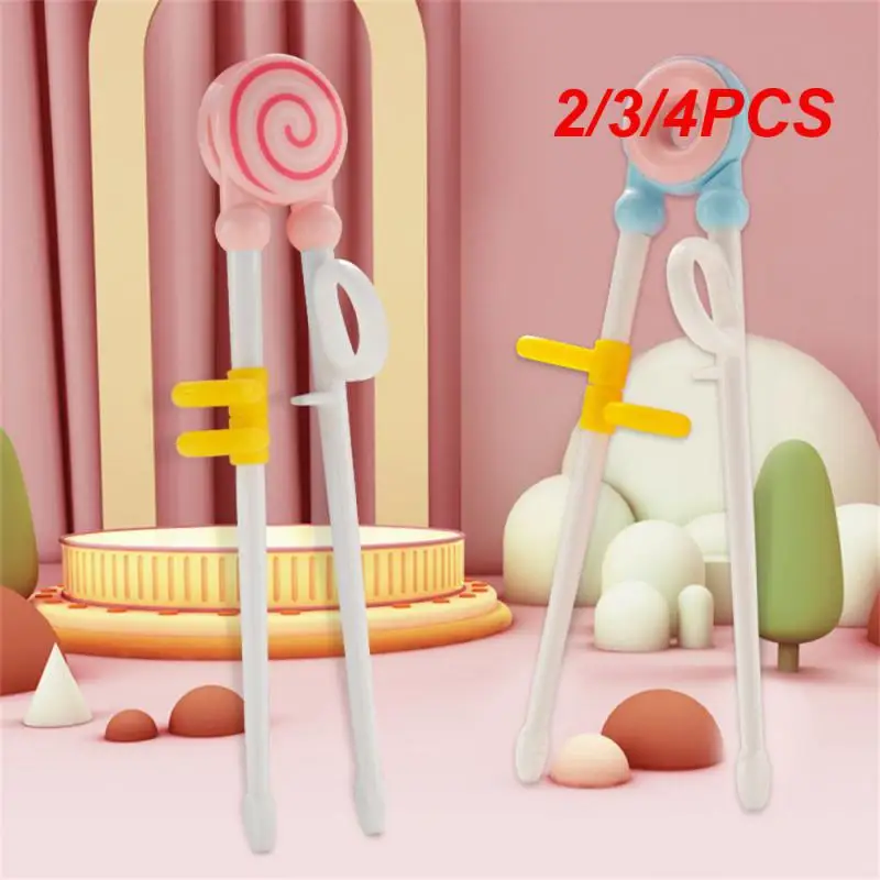 2/3/4PCS Child Tableware Training Chopsticks Can Be Sterilized Mellow Non-slip Practice Chopsticks Chopsticks To Correct Cartoon