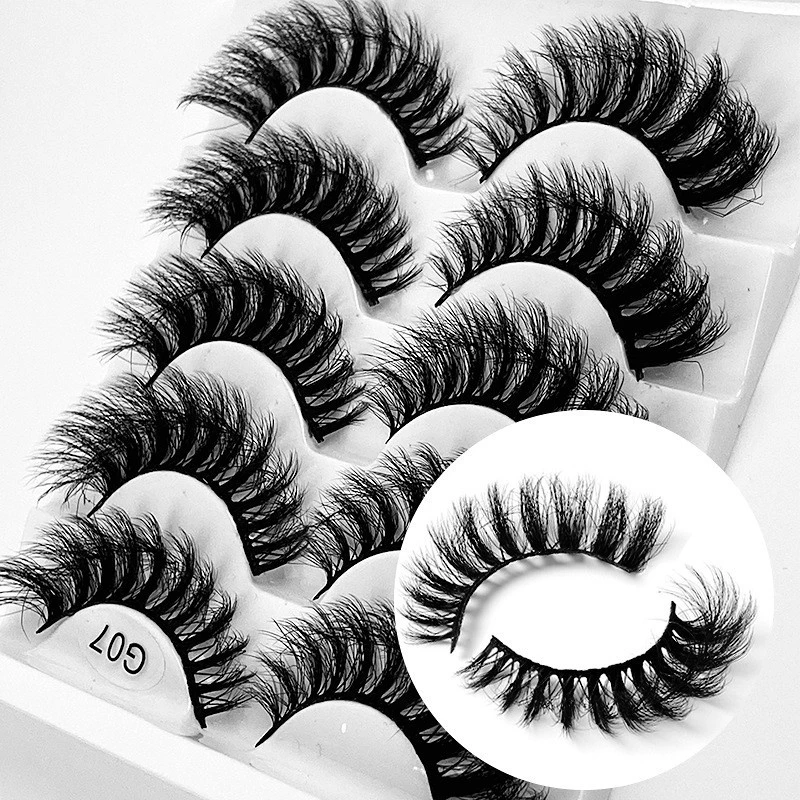 8D Thai-Style Eyelashes Multi-Layer Thick Interwoven High-Fidelity Mink-Like Faux Fur Curl Frizzy Textured for Dramatic Look