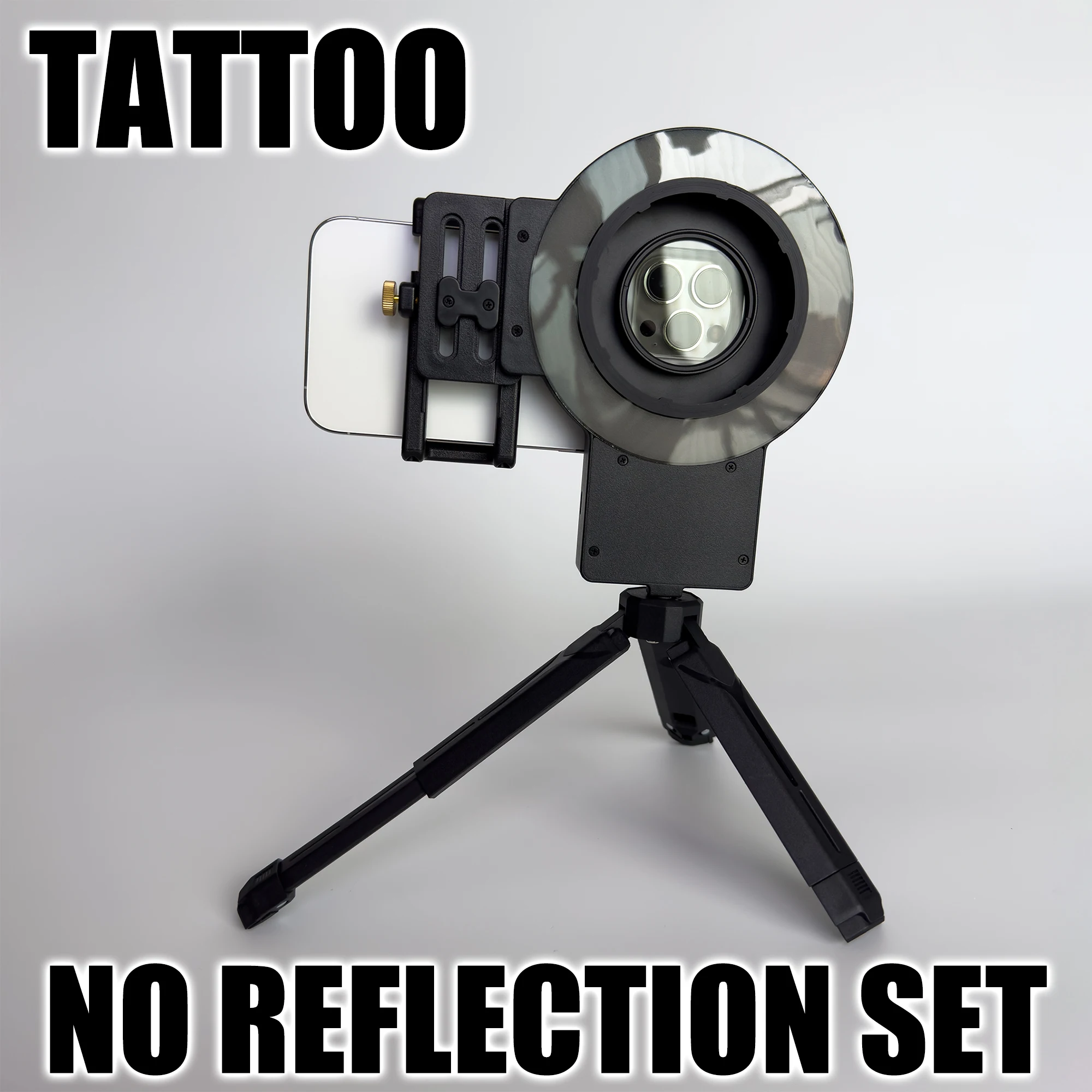 Cross Polarization Tattoo Photography Set. Tattoo Photos With No Reflections And Glare. Polaroid CPL Filter Photography Light