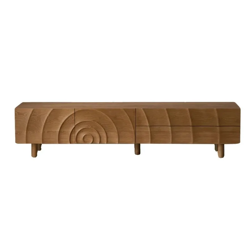 Nordic solid wood TV cabinet Modern simple household log storage cabinet Living room floor cabinet Homestay audio-visual locker
