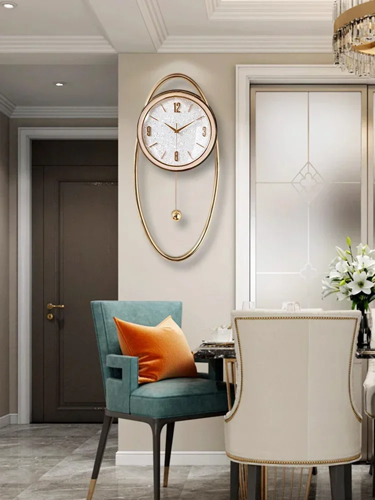 Luxury  Digital Pared Wall Decoration Nordic Design Wall Clock Modern Living Room Movement Mechanism Wall Clock Pendulum