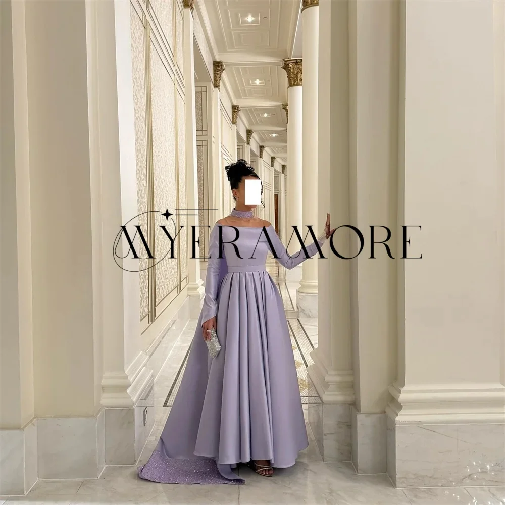 Modische schulterfreie Abendkleider, blauer Tüll, A-Linie, bodenlang, Ballkleider, maßgeschneidert