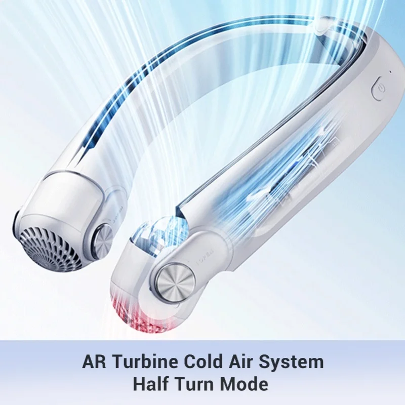 

Портативный вентилятор для шеи без лопастей, 3 скорости, персональный, носимый, USB-перезаряжаемый, аккумулятор 2400 мАч, для путешествий, улицы, бесшумный, без рук