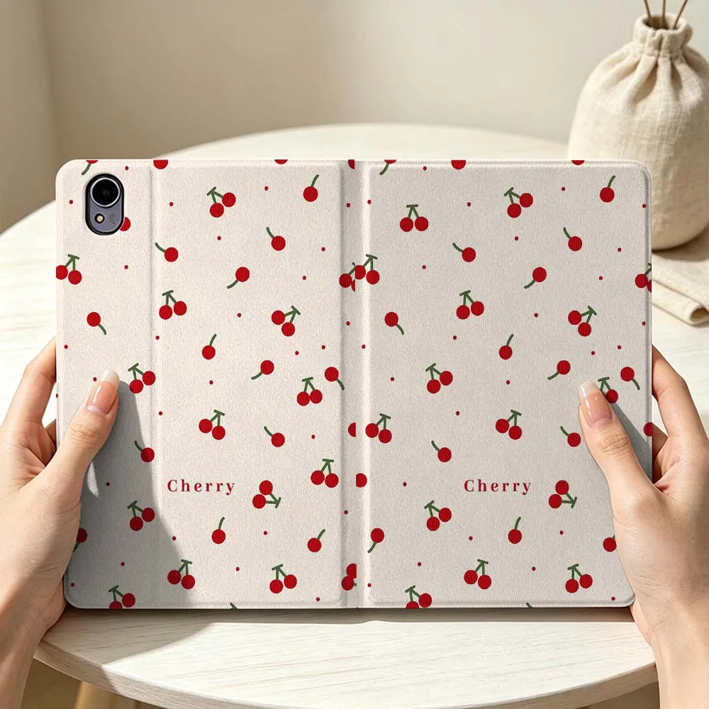 Cherry Pattern For Huawei MatePad MediaPad MagicPad Honor Pad 10 9 8 X10 X9 X9a S Pro Soft Pen Tray Tablet Case
