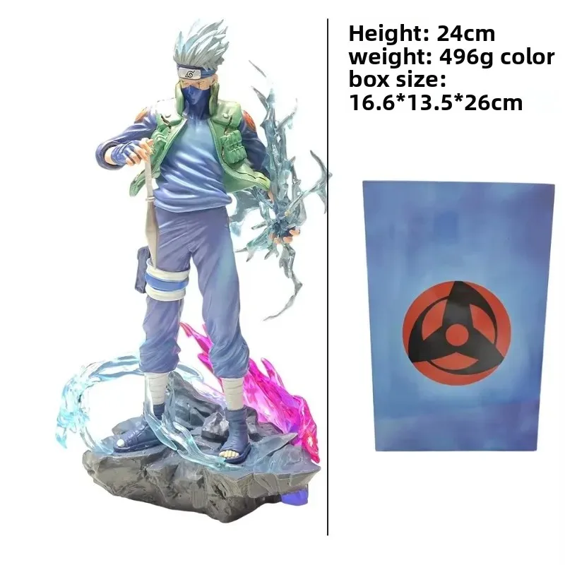 

In Stock Anime Naruto Hatake Kakashi Action Figure Effect Rock Base PVC Collectible Statue Toy Desk Ornament Gift Anime Fans