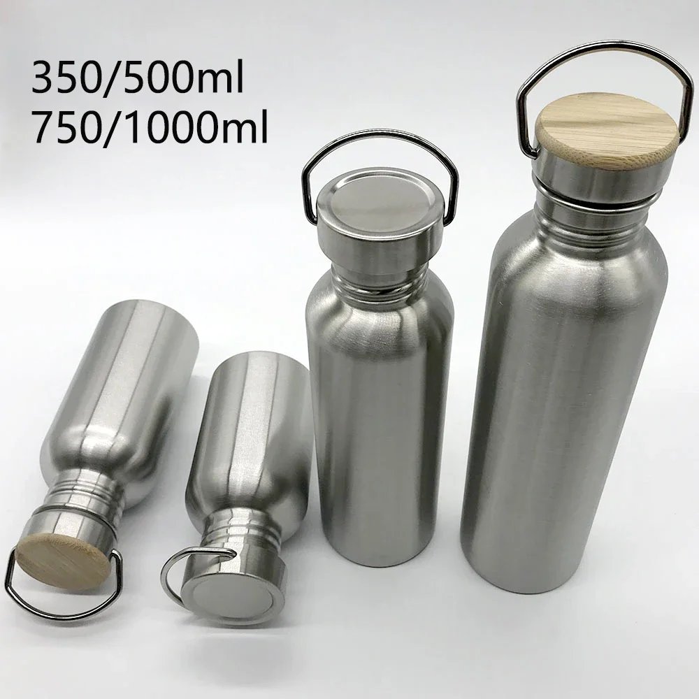 Portable Stainless Steel Water Bottle with handle 1000ml/500ml/350ml Sports Flasks Travel Cycling Hiking Camping  bicycle flask