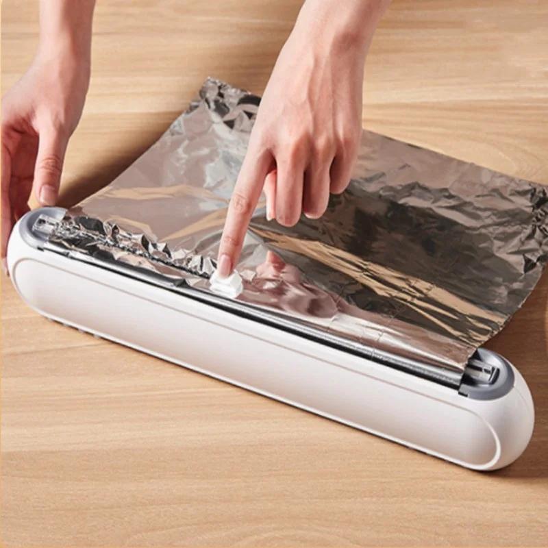 Fresh-Keeping Film Cutter Food Wrap Dispenser Plastic Cutter Foil Cling Film Storage Holder Kitchen Household Kitchen Supplies